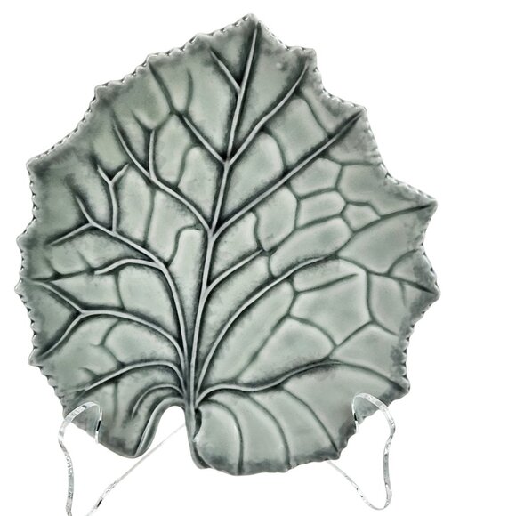 Christian Tortu Paris Leaf Plate VTG Ceramic Botanical Accent French Art Pottery - Picture 4 of 10
